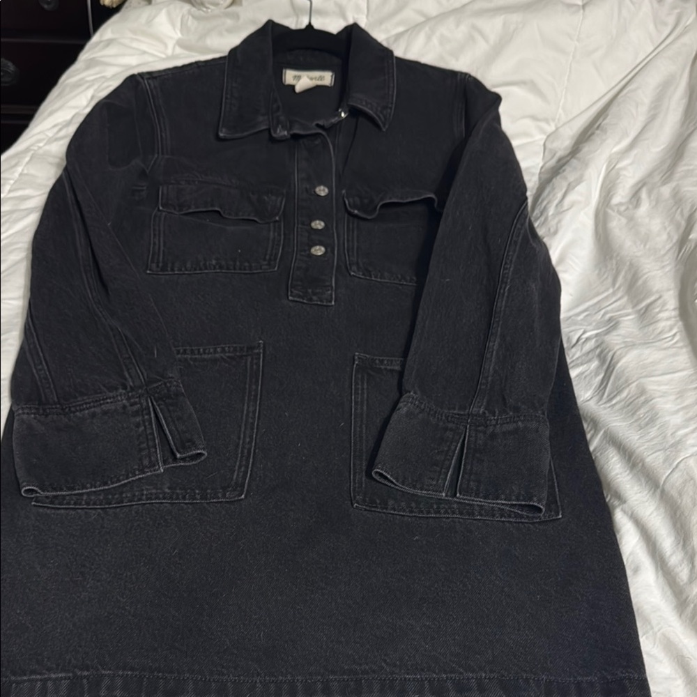 Madewell Charcoal Denim Shirt Dress